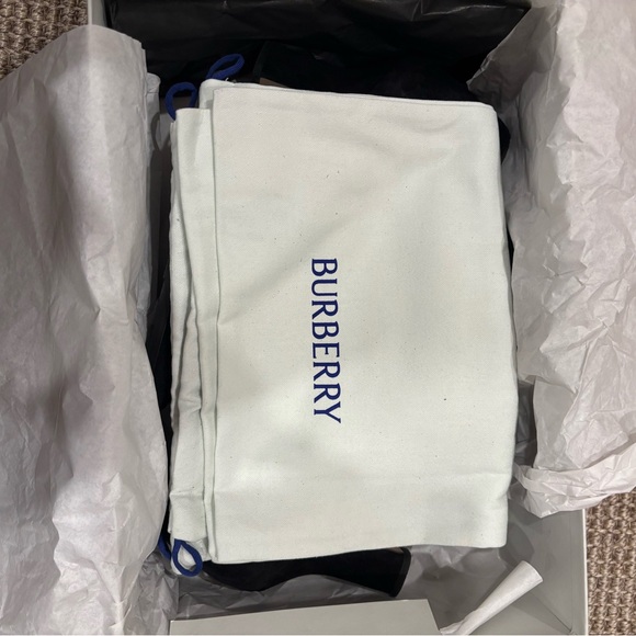 Burberry Black Suede Lace-Up Ankle Boots - Picture 6 of 7